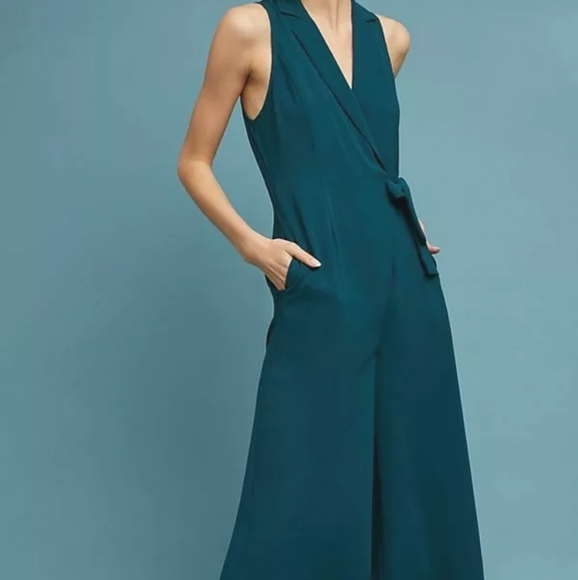 NWT Anthropologie Maeve green jumpsuit size 14